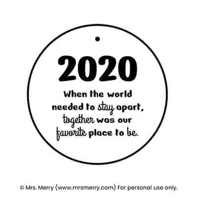When the world needed to stay apart ornament 2020 covid christmas