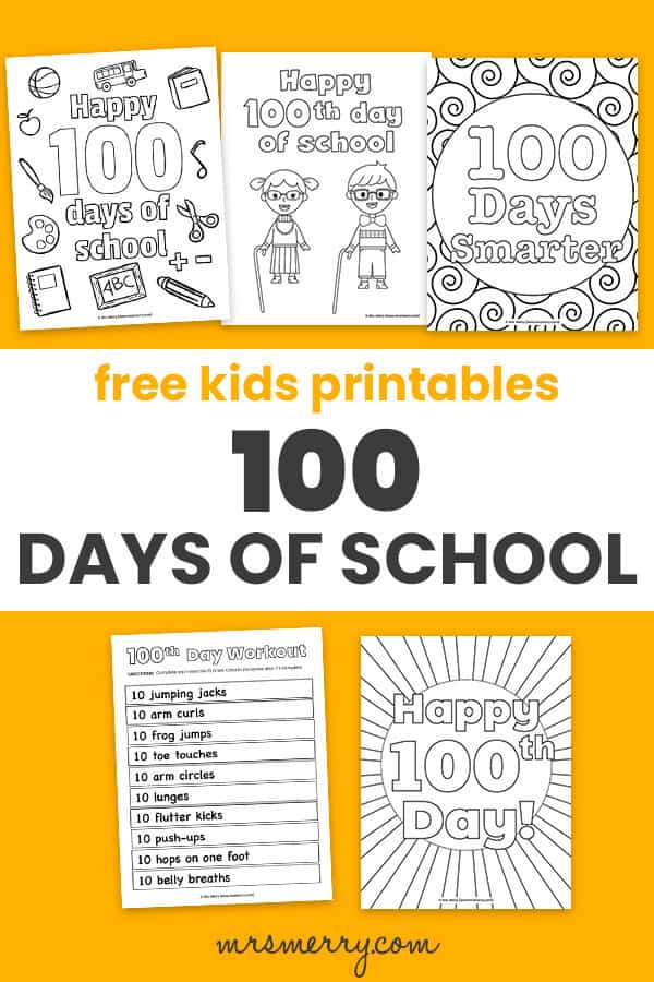 free kids printables 100 days of school projects for kids
