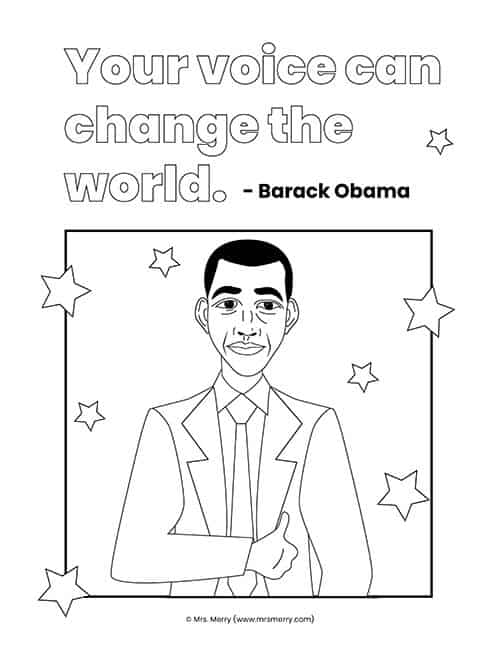 barack obama black history month coloring pages