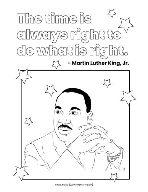 martin luther king. jr black history month coloring