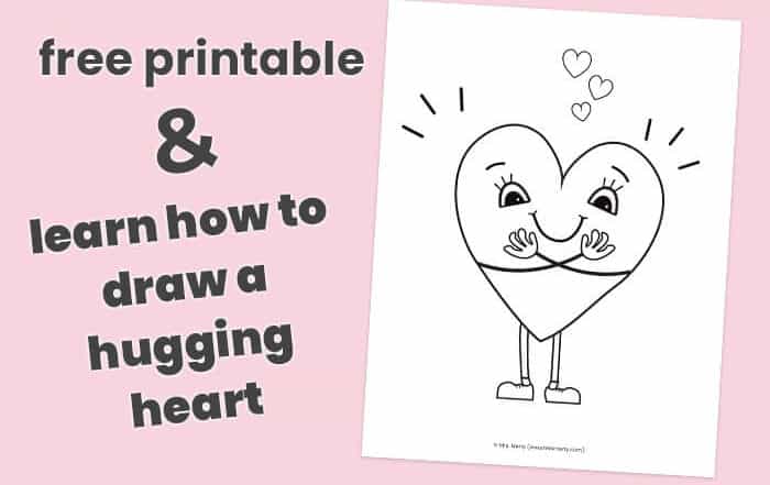 learn how to draw a heart + free heart coloring page