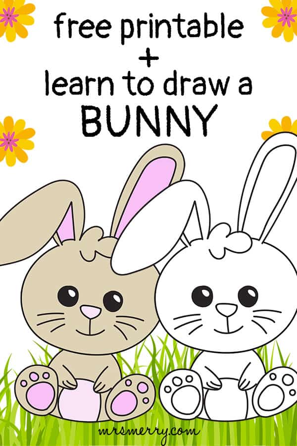 free printable learn to draw a bunny