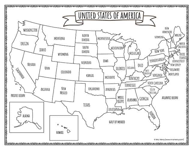 free printable map of the united states of america
