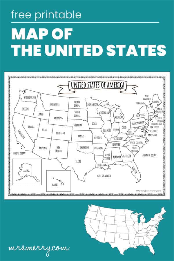 free printable map of america coloring
