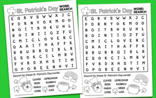 saint patricks day free printable word searches