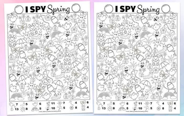 i spy game for preschoolers spring activities
