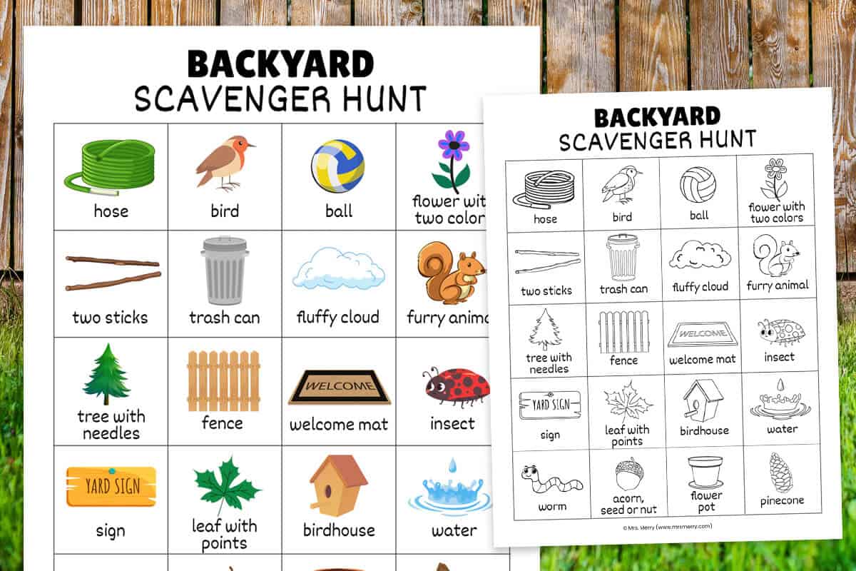 printable outdoor scavenger hunt list