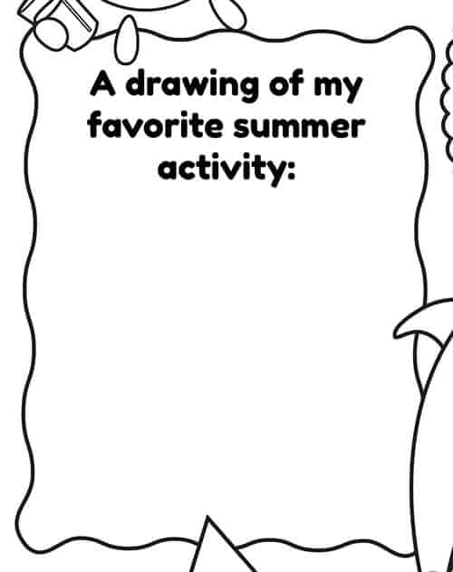 drawing of my favorite summer activity