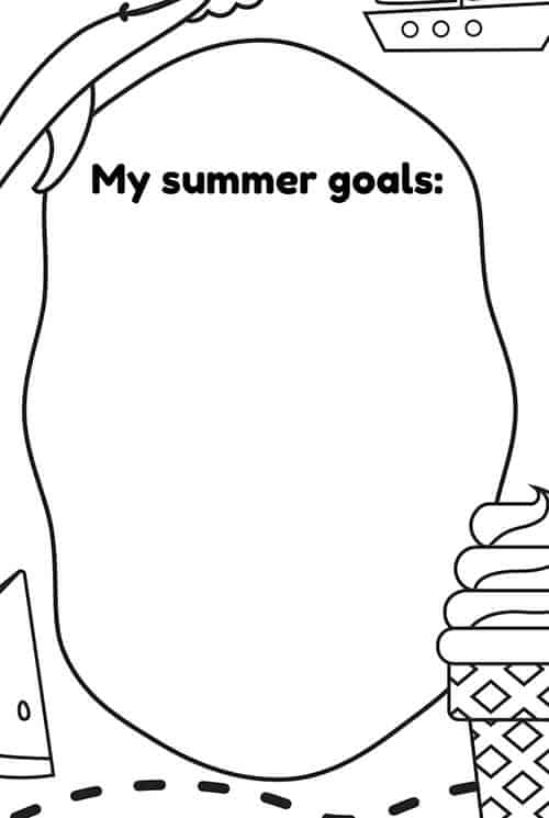 summer goals activity for free