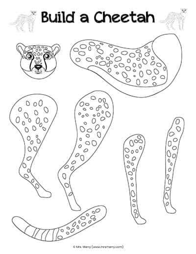 cheetah craft for kids printable mrs. merry