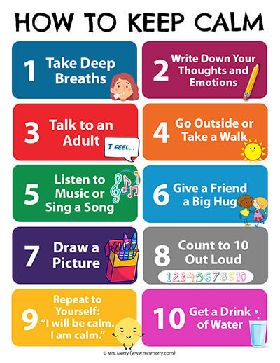 10 steps how to keep calm sign