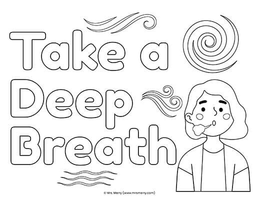 take a deep breath coloring page