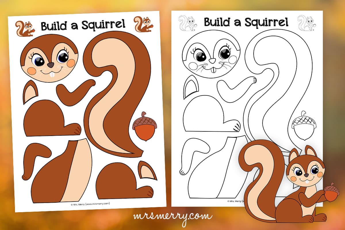 squirrel craft for preschool printable
