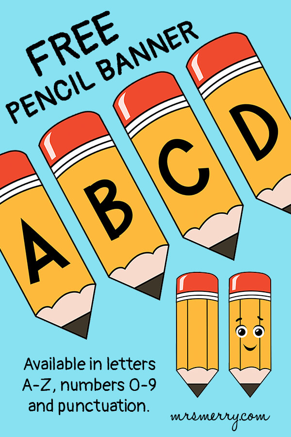 free pencils banner for classroom