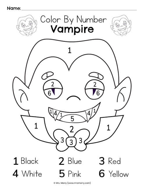 learn numbers with halloween worksheet