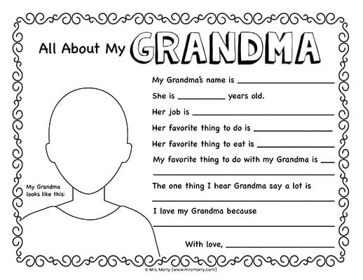 all about grandma printable