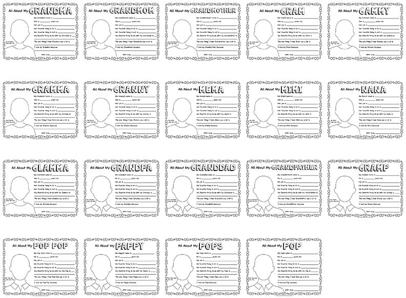 questions to ask grandparents day printables