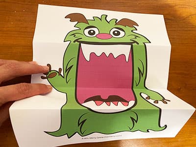 mouth open monster paper toy