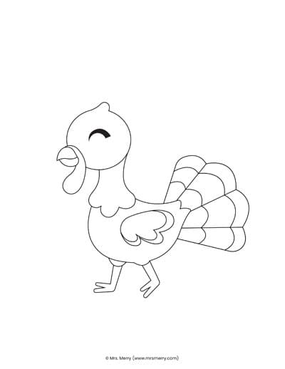 little baby turkey free printable coloring
