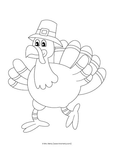 color the turkey coloring page
