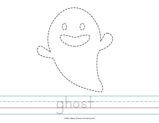 ghost printable kindergarten worksheet