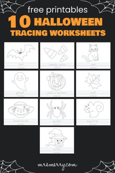10 halloween kindergarten worksheets