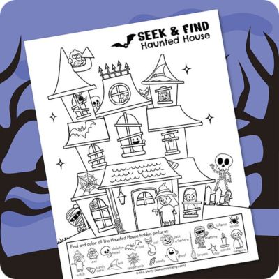 seek and find haunted house printable