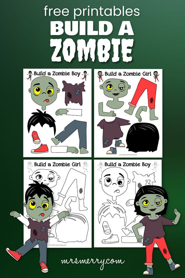 zombie crafts free printables mrs merry
