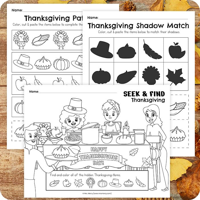 preschool thanksgiving worksheets printables