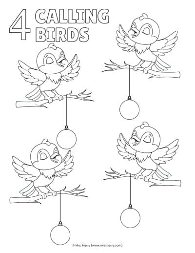 Fourth day of Christmas: Four Calling Birds