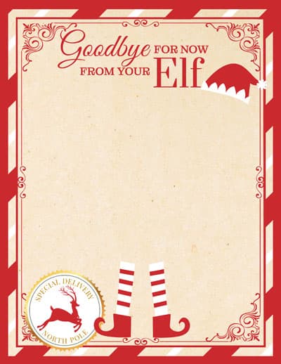 blank template for writing elf letter