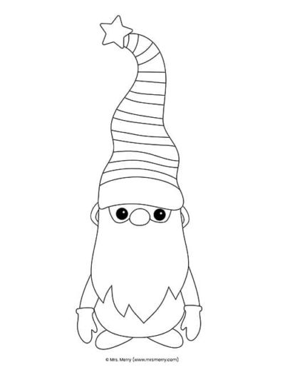 coloring page gnome printable