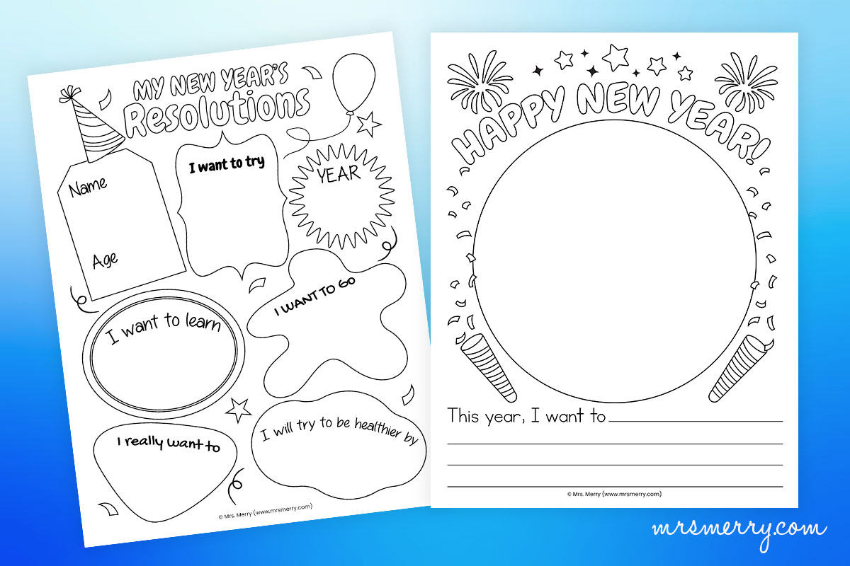 free new years resolutions worksheets for kids