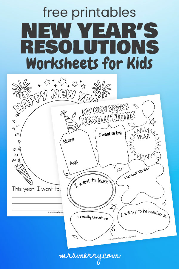 new years goal worksheets for kids mrs merry