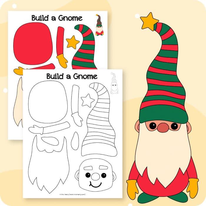 gnome printable craft mrs. merry