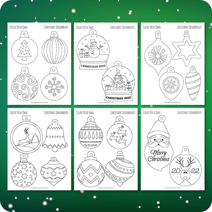 ornaments coloring pages 2022
