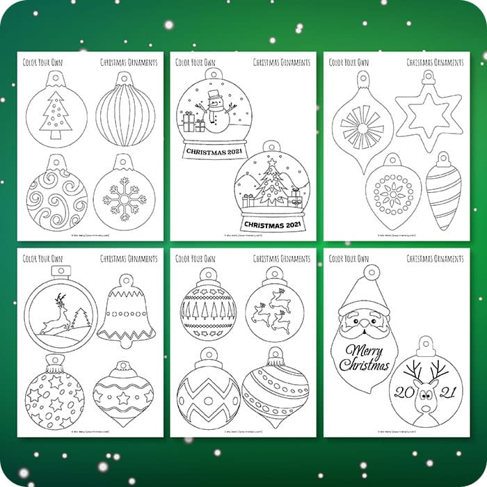 ornaments coloring pages printable