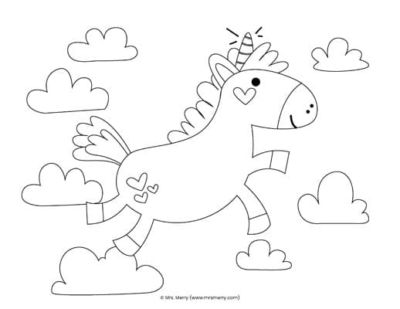 unicorn pictures to color mrs. merry
