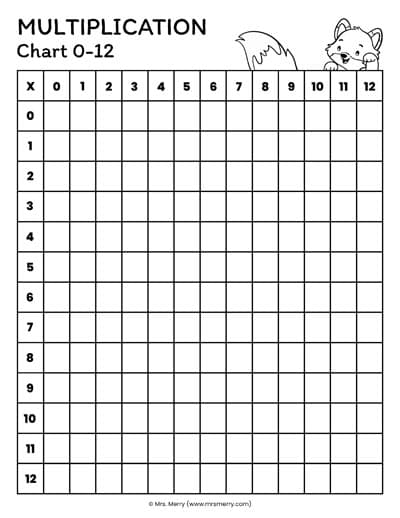 blank multiplication grid free printable