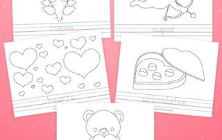 practice tracing worksheets valentines day
