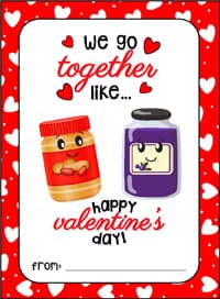we go together like peanut butter and jelly printable