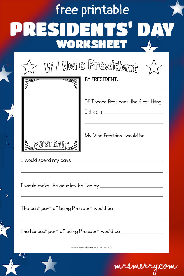 free printable presidents' day printable worksheet