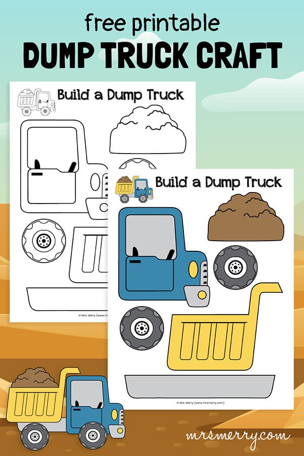 free printable dump truck template mrs merry