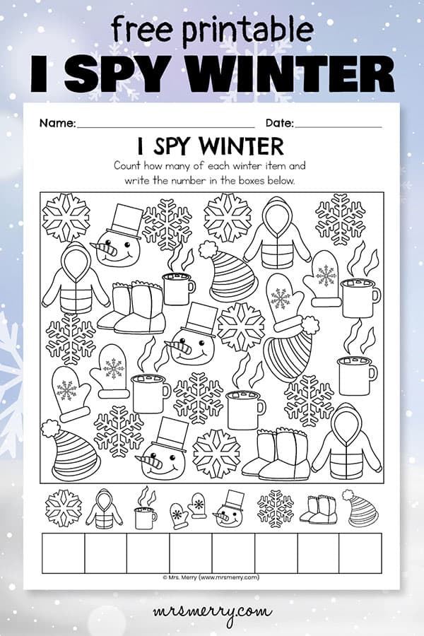 free printable i spy winter hidden pictures