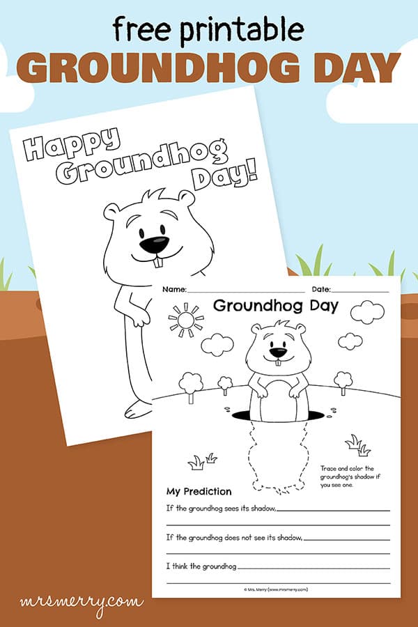 groundhog day coloring sheets