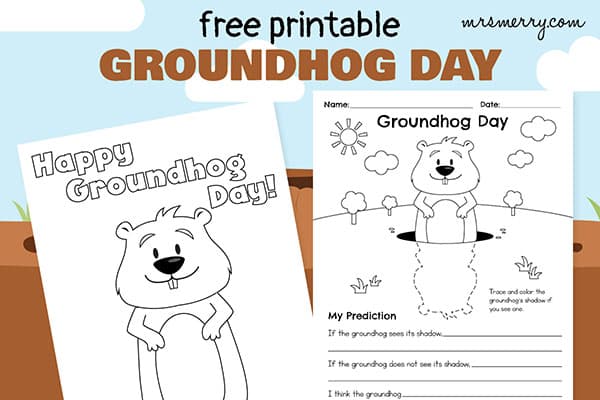 groundhog day coloring pages free printables