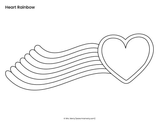 free rainbow heart printable