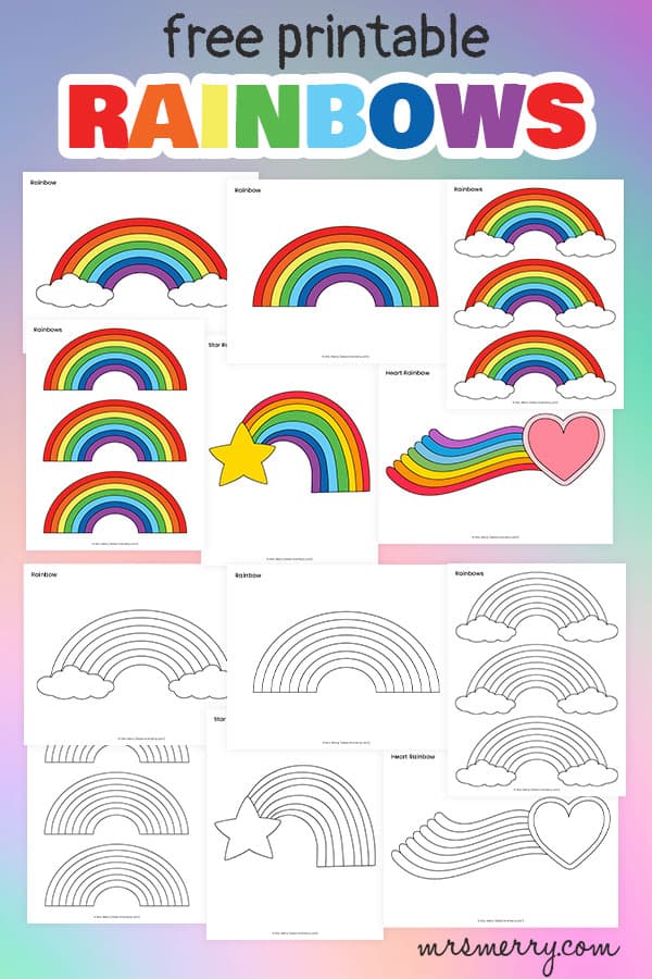 free rainbow coloring pages and templates