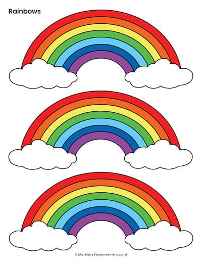 rainbow cut out printable