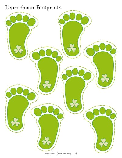 colored leprechaun footprints printable mrs. merry